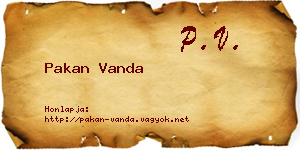 Pakan Vanda névjegykártya